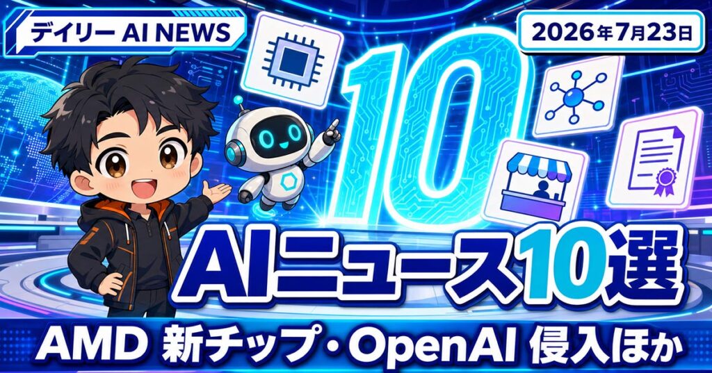 AIニュース10選【7/23】AMD新チップ・OpenAI侵入ほか