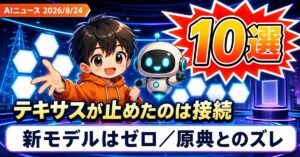 AIニュース10選【8/24】テキサスが止めたのは送電網接続、新モデルはゼロほか