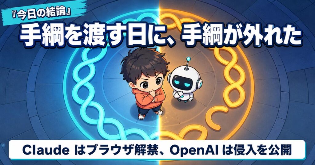 AIニュース10選【8/27】OpenAI侵入報告、Claudeがブラウザ解禁ほか