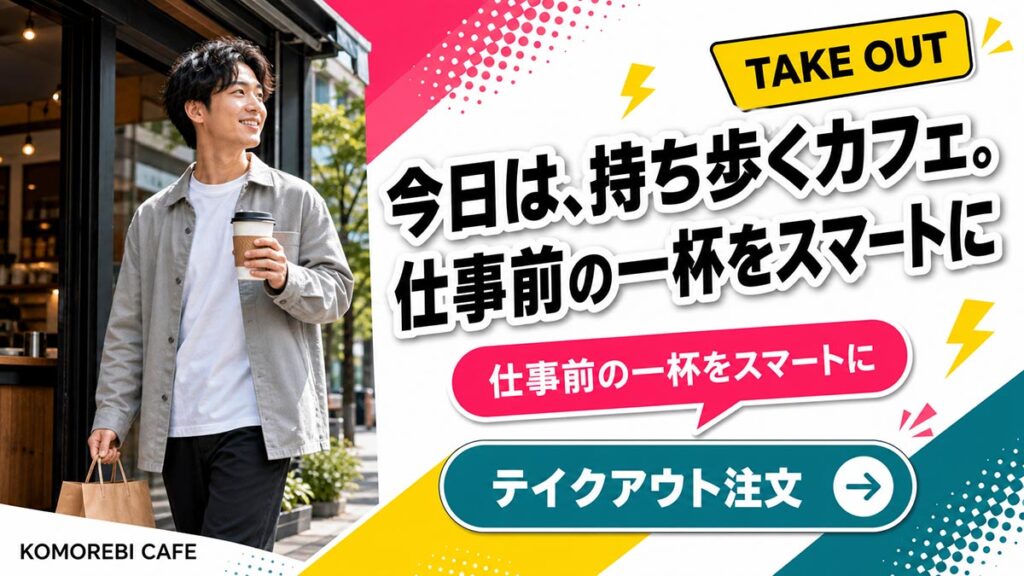 カフェ広告バナー画像（16:9）プロンプト