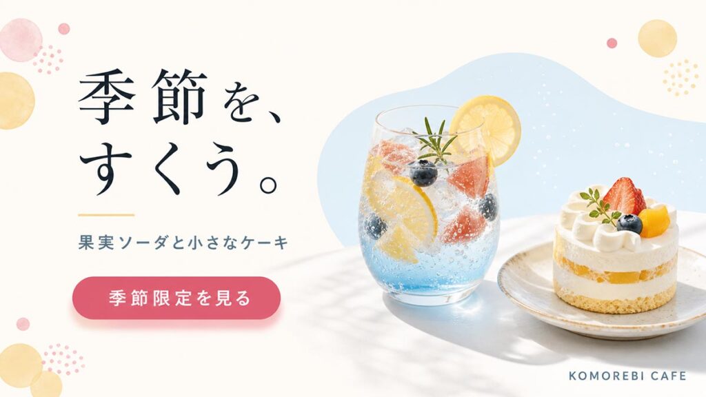 カフェ広告バナー画像（16:9）プロンプト