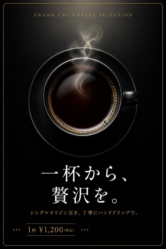 カフェ広告バナー画像（2:3）プロンプト