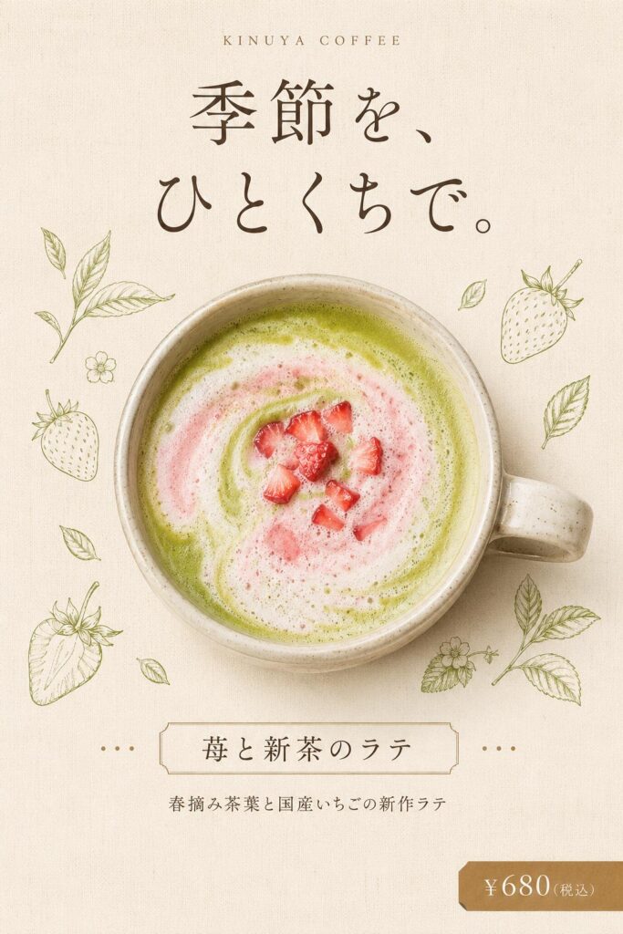 カフェ広告バナー画像（2:3）プロンプト