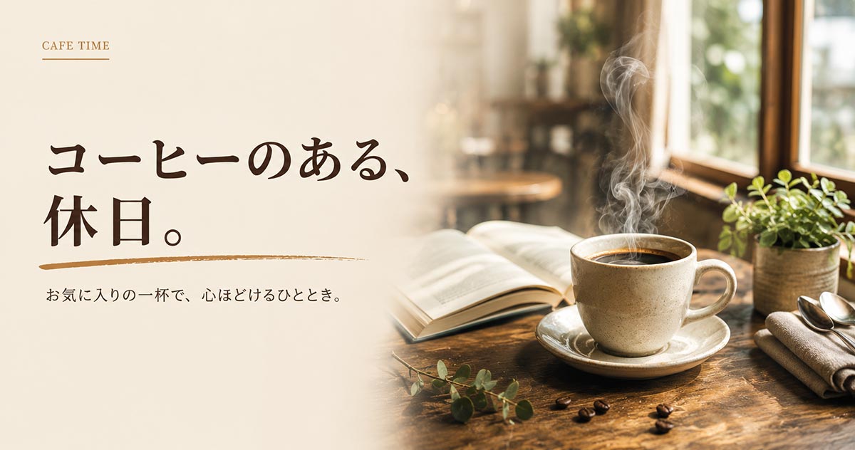 カフェ広告バナー画像(3:4)プロンプト集