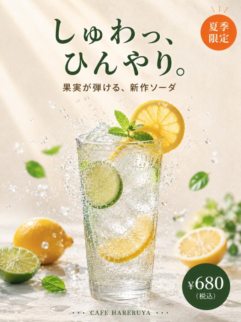 カフェ広告バナー画像(3:4)プロンプト