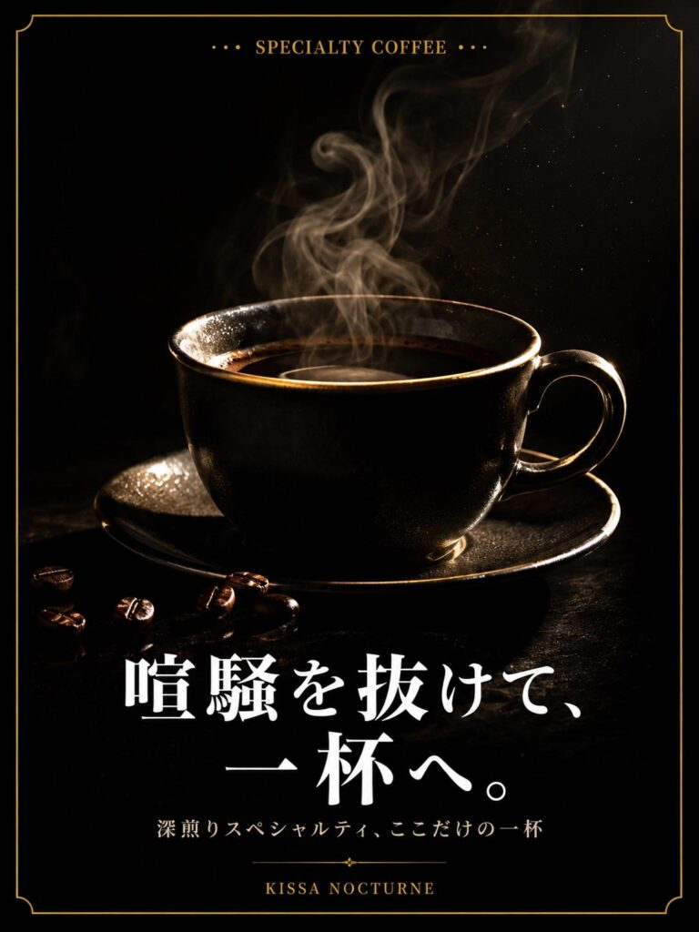 カフェ広告バナー画像(3:4)プロンプト