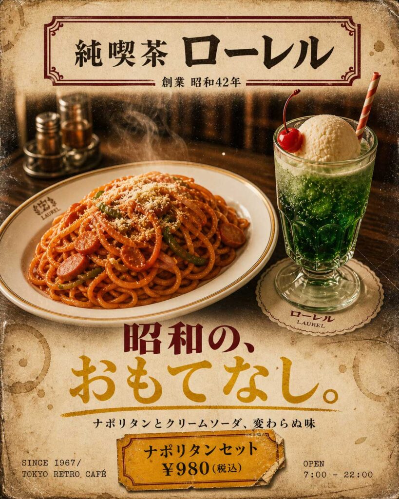 カフェ広告バナー画像（4:5）プロンプト