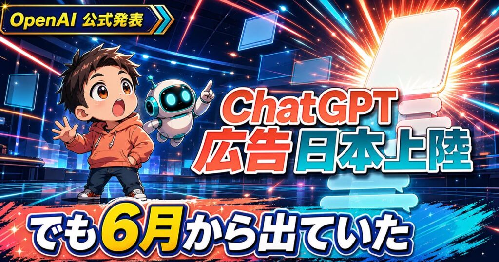 ChatGPTの広告が日本で正式提供に。ただし6月から出ていた
