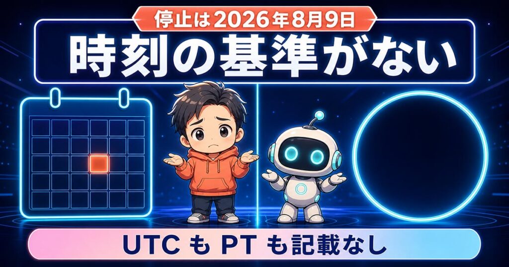 ChatGPT Atlasが8月9日で終了。停止時刻は公表されていない