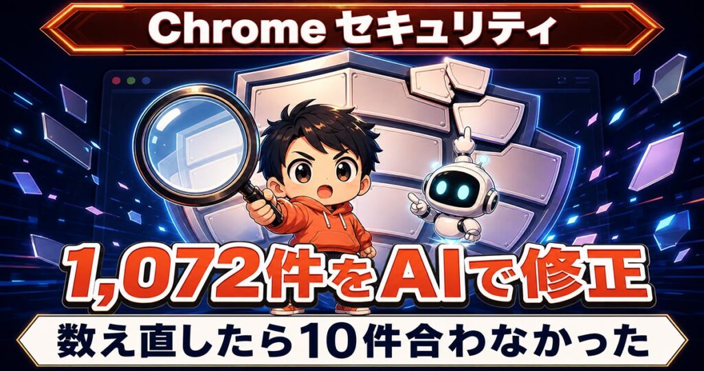 Chromeの脆弱性1,072件をAIで修正。数え直したら10件合わなかった