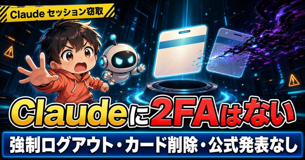 Claudeのセッションが盗まれた。ただしClaudeに2要素認証はない