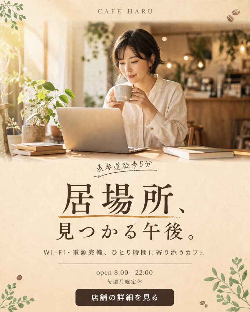 コーヒー広告バナー画像（4:5）プロンプト集