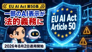 EU AI法第50条が8月2日適用開始、AI透明性の4義務を解説