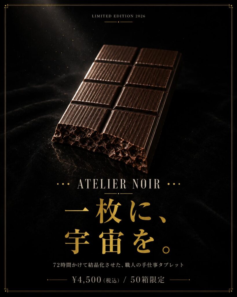 チョコレート広告バナー画像(4:5)プロンプト