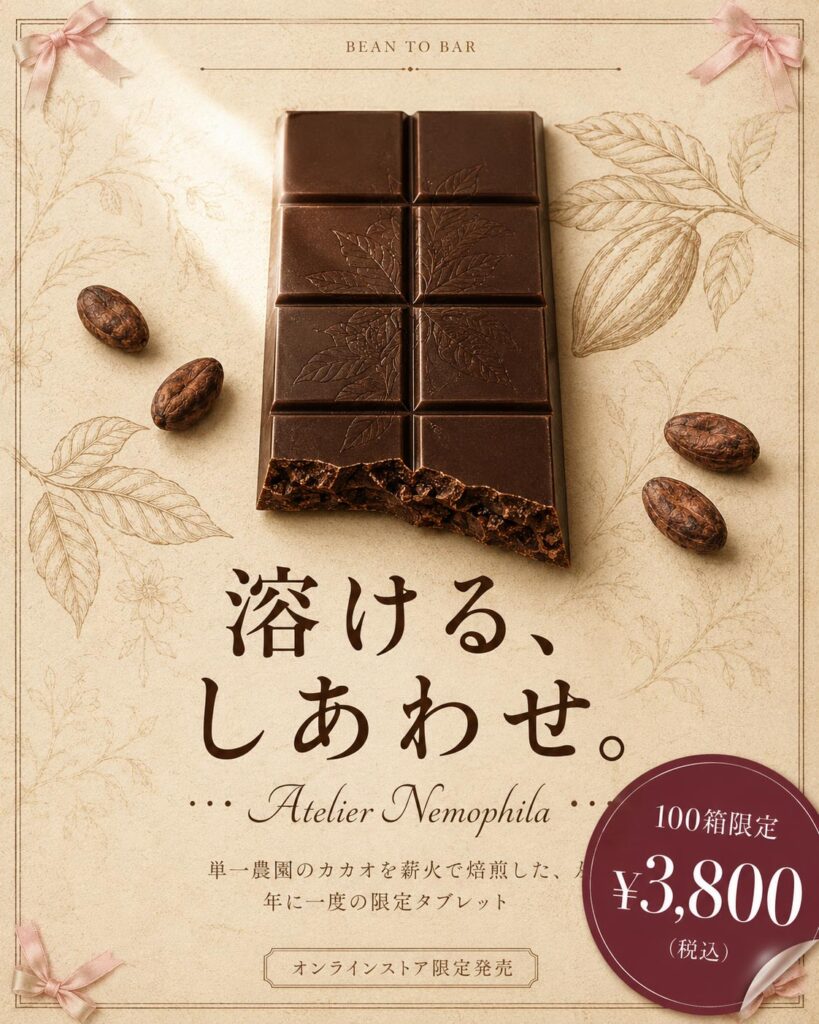 チョコレート広告バナー画像(4:5)プロンプト