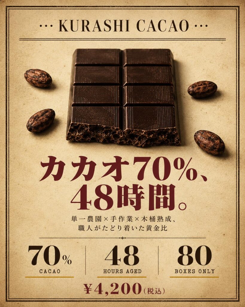 チョコレート広告バナー画像(4:5)プロンプト