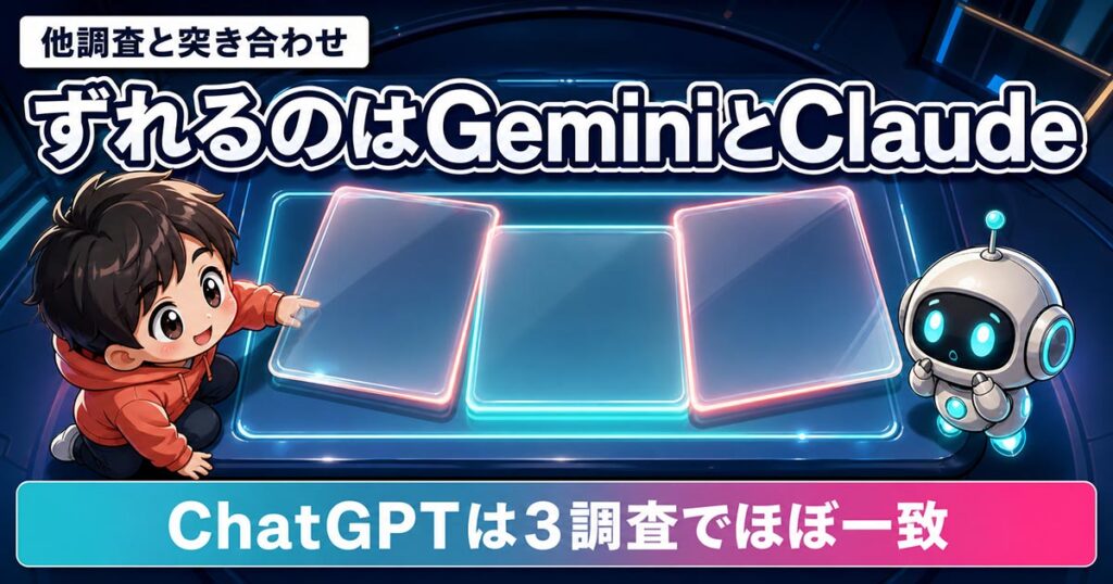 Geminiが8割でChatGPTを抜いた調査。前回は半年前ではなかった