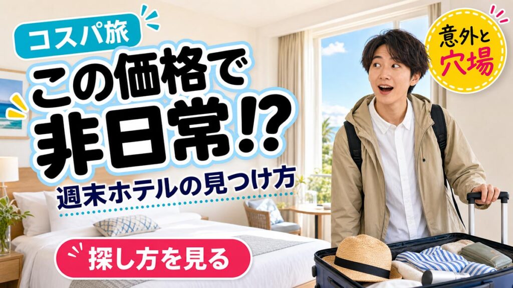YouTubeサムネイル画像(ホテル)プロンプト