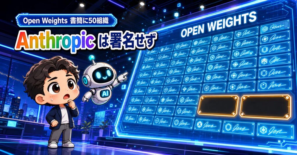 オープンモデル書簡に約50組織。Anthropic不参加の理由