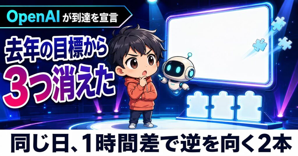 OpenAIが「自動リサーチインターンに到達」。去年の目標から3つ消えている