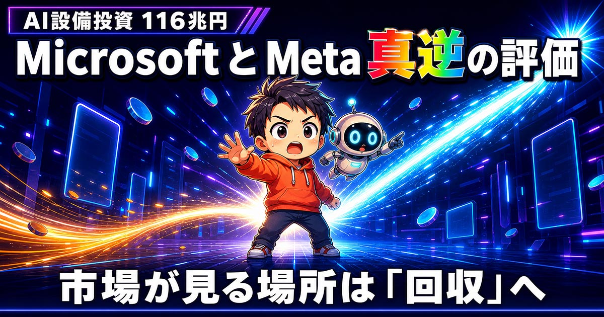 AI設備投資116兆円の分岐点。MicrosoftとMetaの決算はなぜ真逆に評価されたのか