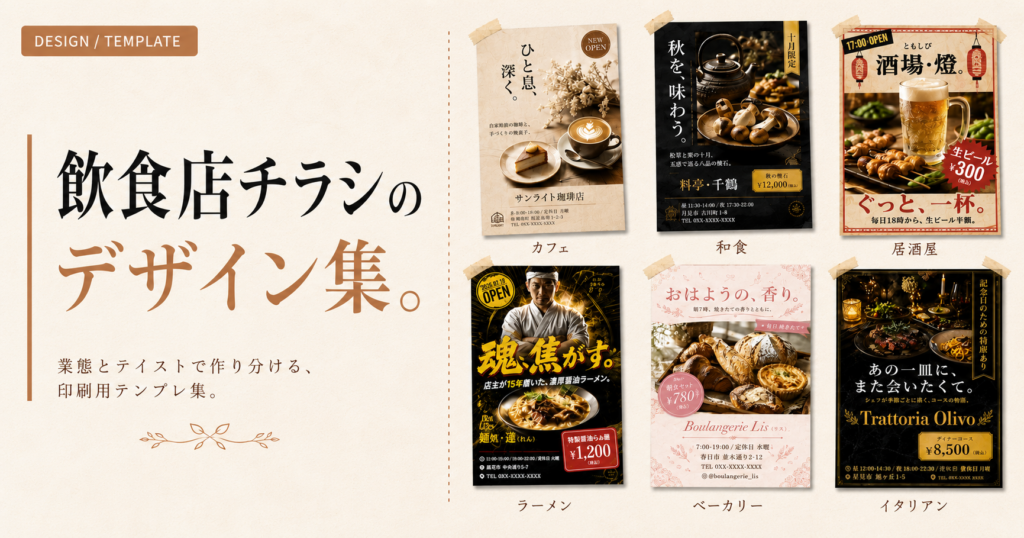 飲食店チラシ画像（A4）プロンプト集